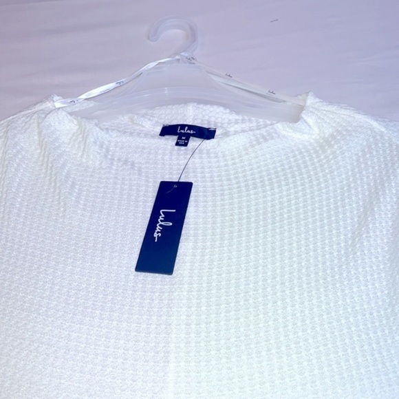 LULUS Cool White Thermal Long Sleeve Top Size M - Picture 6 of 10